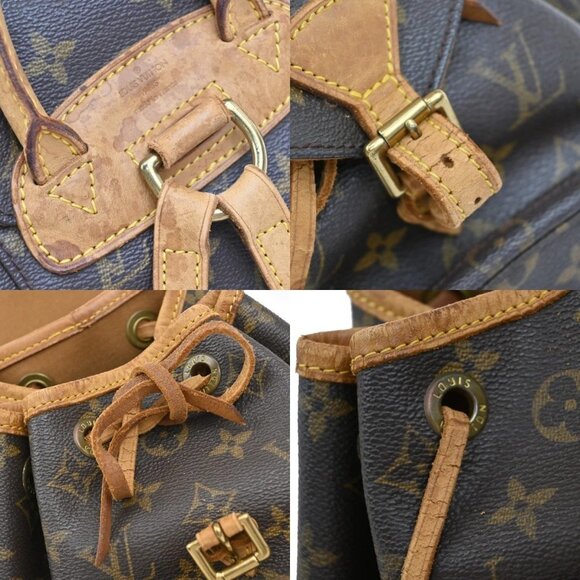 LOUIS VUITTON Mini Montsouris Backpack Bag Monogram Leather Brown main image 4